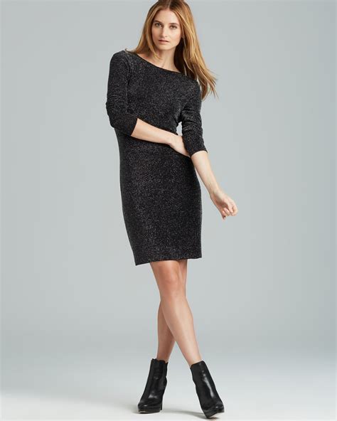 michael kors black long sleeve sparkle dress|Michael Kors black and white.